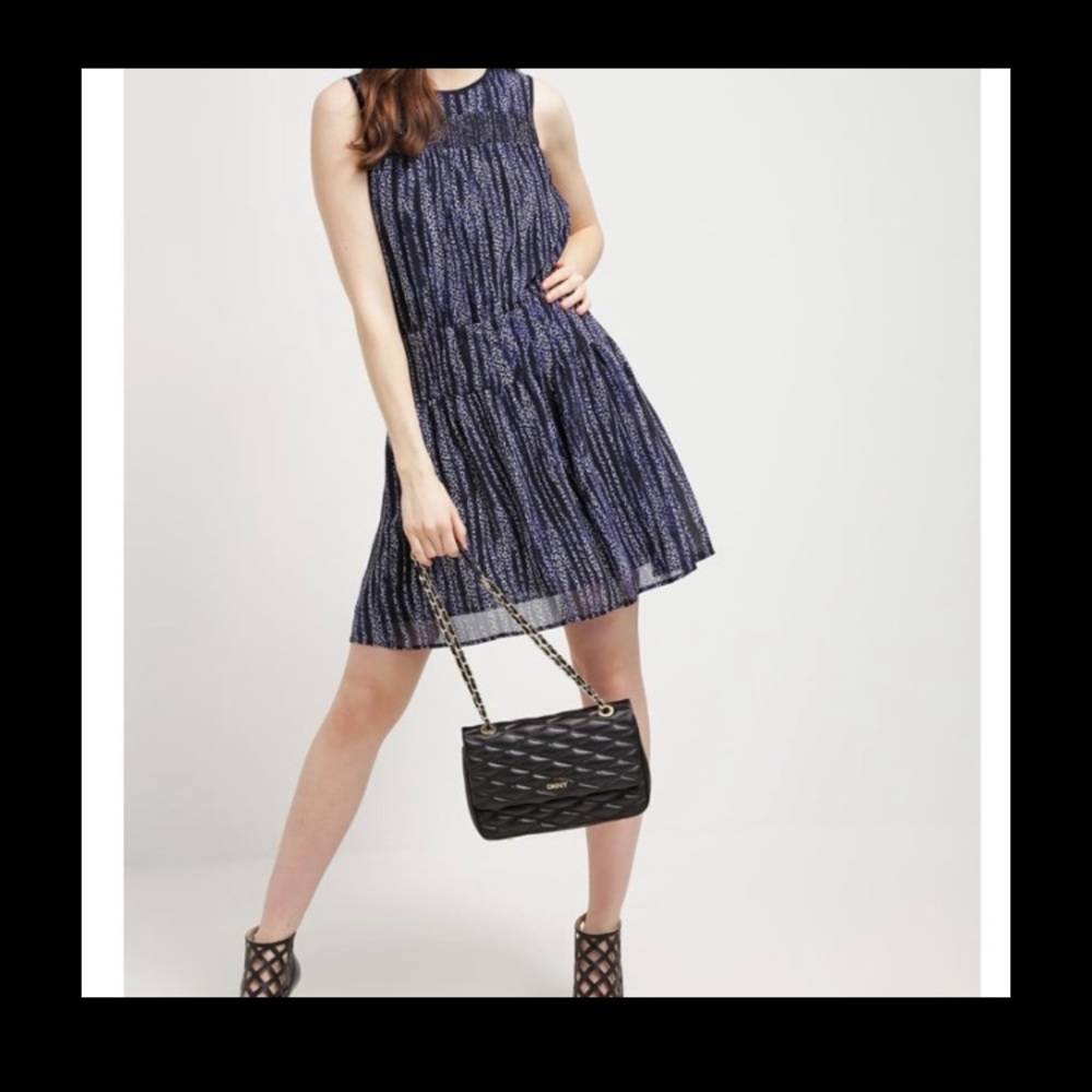 NWT Michael Kors Navy and Black Patterned Dress